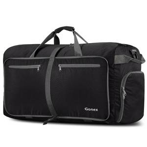 lot 9533 image: Gonex 60L Packable Travel Duffle Bag Foldable Duffel Bags for Luggage Gym Sports Camping Travelling Cycling Storage Shopping Water & Tear Resistant Black