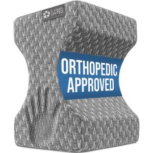 lot 9552 image: 5 STARS UNITED Knee Pillow for Side Sleepers - Hip Pain Relief, Memory Foam Leg Cushion for Side Sleeping - Between Legs Pillow for Sciatica & Lower Back Pain, Gray