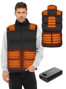 lot 9566 image: DR.PREPARE Heated Vest with Battery Pack, Unisex Electric Heated Jacket for Men Women, 3 Heat Levels, 10 Heating Zones with 16000mAh Power Bank, L