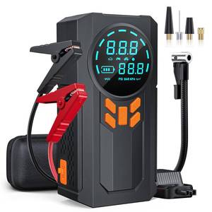 lot 9574 image: Jump Starter with Air Compressor, 5000A 160PSI Battery Jumper Starter Portable (9.0 Gas8.0L Diesel), 12V Jump Box Car Battery Jump Starter with Smart Jumper Cables, LED Light, LCD Display