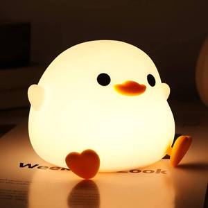 lot 9618 image: Daixinde Dodo Duck Night Light, 50Hrs Duck Lamp Squishy, Tap Control 2 Brightness, 20Min Auto-Off, Rechargeable Animal Night Light for Kids Bedroom, Women Gifts