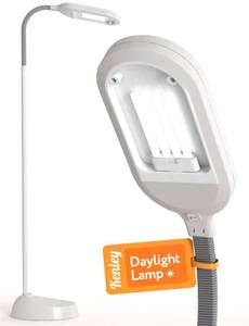 lot 9620 image: Kenley Natural Daylight Floor Lamp - Craft Light Floor Standing for Reading, Crafting, Sewing - Adjustable Gooseneck - Task Lamps for Living Room, Bedroom, Office