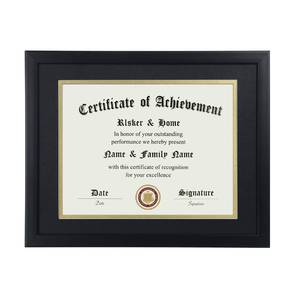 lot 9632 image: ELSKER&HOME 8.5x11 Certificate Frame - Classic Black Color Frame - Displays Diploma 8.5x11 Inch with Mat - 11x14 Inch Without Mat - For DocumentPhoto(Double Mat - Matte Black with Gold Rim)