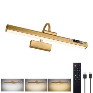 lot 9633 image: RIRIBEN 15.7 Picture Lights for Wall with Motion Sensor, 9000mAh Rechargeable Battery Operated Poster Lights for Paintings, Portraits, Wall Decor, Gold