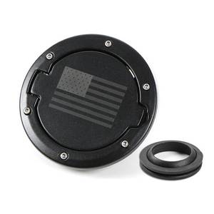 lot 9634 image: RT-TCZ Fuel Filler Door Gas Tank Cap Cover Accessories for 2007-2017 Jeep Wrangler JK & Unlimited Sport Rubicon Sahara (US Flag)