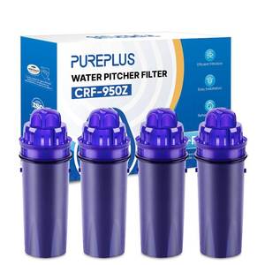 lot 9636 image: PUREPLUS CRF950Z Pitcher Water Filter Replacement for Pur PPF900Z, PPF951K, PPT700W, CR-1100C, DS-1800Z, CR-6000C, PPT711W, PPT711, PPT710W, PPT111W, PPT111R and All PUR Pitchers and Dispensers, 4PACK