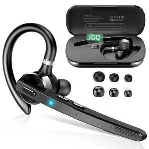 lot 9644 image: Thunelec Bluetooth Headset, Wireless Bluetooth 5.3 Earpiece, 90Hrs Hands Free Headset with APTX HD Audio & Mute Button, Dual Noise Cancelling Mics, Single-Ear Headphone for TruckerBusinessOfficeGym