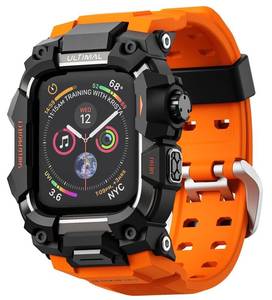 lot 9645 image: ULTIMAL Rugged Case with Band for Apple Watch Band 45mm,Compatible with Apple Watch Series 987 45mm,Military Grade Shockproof Bumper Cover for iWatch Tactical Band Men (Orange, 45mm)