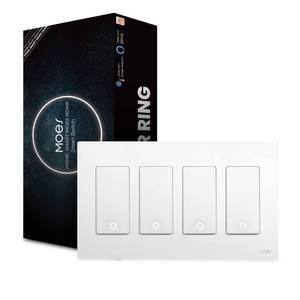 lot 9666 image: MoesGo 2nd Generation WiFi Smart Light Switch, Smart Wall Switch 2.4GHz WiFi, Neutral Wire Required, Smart Life APP Remote Control, Compatible with AlexaGoogle Home, No hub Required White 4 Gang