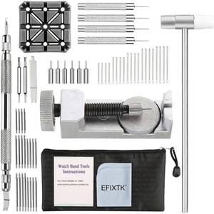 lot 9671 image: Watch Band Strap Link Pins Remover Repair Tool,24 in 1 Kit with 6 Extra Tips Replacement,20PCS Cotter Pin,Spring Bar Tool Set,1PCS Head Hammer