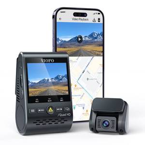 lot 9675 image: VIOFO Dual Dash Cam, 2K 1440P 60fps1080P 30fps Front and Rear Dash Camera with Wi-Fi GPS, Parking Mode, Emergency Recording, Super Capacitor, Motion Detection (A129 Plus Duo) (Renewed)