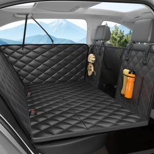 lot 9679 image: Dog Car Seat Cover for Back Seat, Hard Bottom Back Seat Extender for Dogs - Supports 400lbs,New Waterproof, Scratch Resistant, Anti Slip Portable Dog Hammock,Suitable for Cars, SUVs and Trucks-BLACK