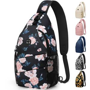 lot 9686 image: Pritent Crossbody Bags for Women Men Trendy Sling Bag Bakpack Casual Chest Bag with Convertible Shoulder Strap Travel Cross Body Bag for Hiking Traveling Outdoors(Floral Pattern)