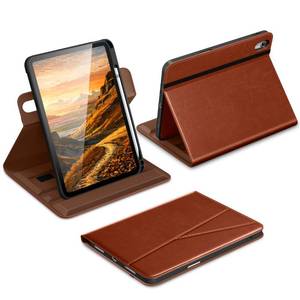 lot 9689 image: DTTO for iPad A16 Case, iPad 11th  10th Generation Case (20252022), 360 Degree Rotating Premium Leather Folio Stand Cover with Pencil Holder, Brown