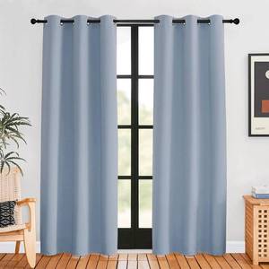lot 9692 image: NICETOWN Blackout Curtains for Bedroom, Vintage Blue, 42 W by 80 L, Set of 2, Thermal Insulated Curtains & Drapes with Grommet Top for Living Room, Privacy Window Treatment Draperies