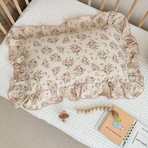 lot 9694 image: BuLuTu Muslin Toddler Kids Pillowcases Standards Size Pillow Cases for Toddlers Bed, Pink Floral Girls Boys Pillow Covers Fit for Children Pillow Sized 20x26, Envelope Closure