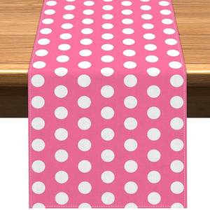lot 9702 image: Vohado Red Polka Dot Table Runner Mouse Themed Birthday Party Decoration Kids Baby Shower Dining Room Home Kitchen Island Decor (Pink, 13 x 72)
