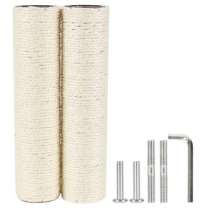 lot 9707 image: ECCIBOUN 7.4cm 2.91in Diameter Cat Tree Scratching Post Replacement Sisal Pole Parts for Cat Tower (M8, 11.81in30cm)
