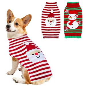 lot 9709 image: PAYHTOW 2 Pack Dog Christmas Sweater, Knit Dog Sweaters Santa Snowman Christmas Sweater Outfit Clothes for Small Medium Large Dogs Pets (X-Large)