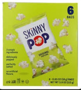 lot 4042 image: Skinny Pop 3.9 oz Original Popcorn - Pack of 6
