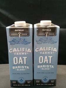 lot 4055 image: 2 pk Califia Farms Oat Barista Blend Oat Milk - 1qt