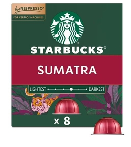 lot 4078 image: Starbucks by Nespresso Vertuo Line, Single-Origin Sumatra, Dark Roast Nespresso Pods, 8 ct