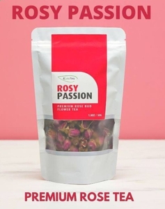lot 4098 image: 4Leaftea Rosy Passion Rose Bud Tea 3.5 Oz