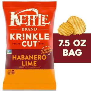 lot 4111 image: Kettle Brand Potato Chips  Krinkle Cut  Habanero Lime Kettle Chips  7.5 oz