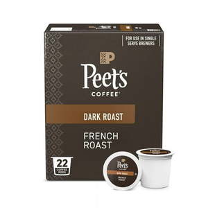 lot 4114 image: Peet s Coffee French Roast Premium Dark Roast Single Serve Coffee Pods  22 Count