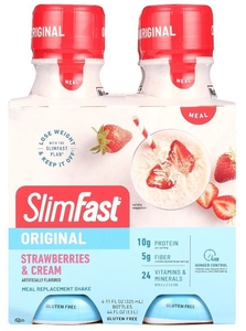 lot 4128 image: SlimFast Original Strawberries & Cream Shake 4-Pack
