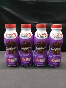 lot 4138 image: 4 pk Premier Protein Indulgence Dark Chocolate Shake 11.5oz