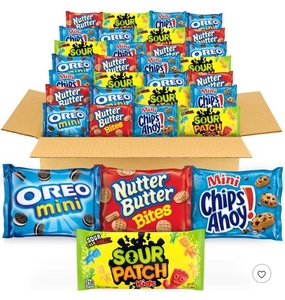 lot 4140 image: OREO Mini Cookies, CHIPS AHOY Mini Cookies, SOUR PATCH KIDS Candy & Nutter Butter Bites Cookies & Candy Variety Pack - 40oz32ct