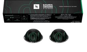 lot 4160 image: Nespresso I Samra Origins by The Weeknd Vertuo Togetherness Blend, Double Espresso, Light Roast, 10-Count Coffee Pods, Brews 2.7 fl. Oz.