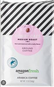 lot 4166 image: AmazonFresh Donut Cafe Medium Roast Ground Coffee 12 Oz