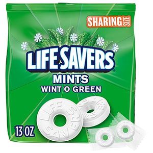 lot 4170 image: Life Savers Wint-O-Green Breath Mints Hard Candies Individually Wrapped, Sharing Size - 13oz