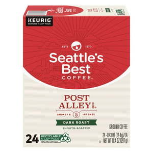 lot 4175 image: Seattle s Best Coffee  Post Alley Blend Dark Roast K-Cup Coffee Pods  24 Count K Cups