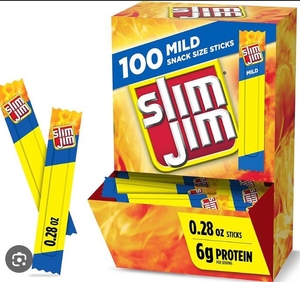 lot 4206 image: Slim Jim Mild Meat Sticks - 100 Count Box
