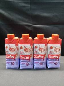 lot 4248 image: 4-11 Oz Cartons SlimFast Strawberry Protein Meal Replacement Shake