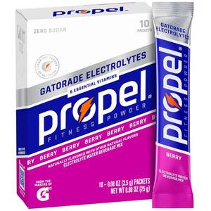 lot 4277 image: PROPEL BERRY ELECTROLYTE WATER BEVERAGE MIX, BERRY 10 packets