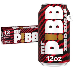 lot 4284 image: Mr. Pibb Zero Sugar Cherry Soda Pop Fridge Pack Cans, 12 fl oz, 12 Pack