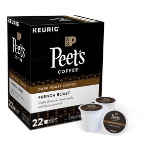 lot 4300 image: Peet s Coffee French Roast Premium Dark Roast Single Serve Coffee Pods  22 Count