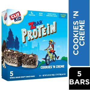 lot 4308 image: Clif Zbar Protein Gluten Free Cookies n Creme Granola Bars - 5g Protein - 6.35oz5pk