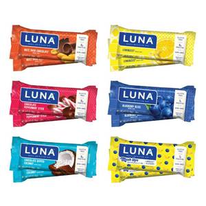 lot 4364 image: LUNA Bar - Variety Pack - Gluten-Free - Non-GMO - 7-9g Protein - Made with Organic Oats - Low Glycemic - Whole Nutrition Snack Bars - Amazon Exclusive - 1.69 oz. (12 Count)