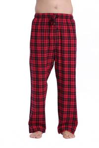 lot 4389 image: CYZ Mens 100% Cotton Super Soft Flannel Plaid Pajama Pants-BlackRedTartan-L