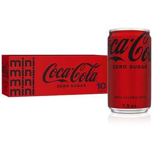 lot 4391 image: Coca-Cola Zero Sugar Sugar-Free Soda Fridge Pack  7.5 fl oz Mini Cans  10 Pack