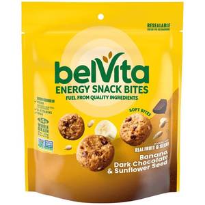 lot 4402 image: BelVita Banana Dark Chocolate and Sunflower Seed Soy Protein Energy Snack Bites - 5oz