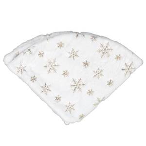 lot 4446 image: 35.4in White Christmas Tree Skirt Christmas Tree Skirt Round Shape Soft Comfortable White Stand Mat for Home Store (Golden)