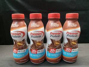 lot 4555 image: 4 pk Premier Protein Protein Shake Chocolate Peanut Butter - 11.5 fl oz