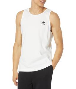 lot 4610 image: adidas Originals mens Trefoil Essentials Tank Top Shirt, White, medium US