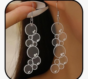 lot 4613 image: Bubble Earrings for Women Funky Earrings Weird Earrings Minimalist Transparent White Acrylic Bubble Dangle Earrings Jewelry